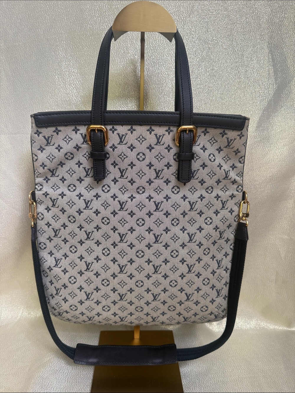 Louis Vuitton Francoise Navy Blue Mini Lin 2 Way Bag